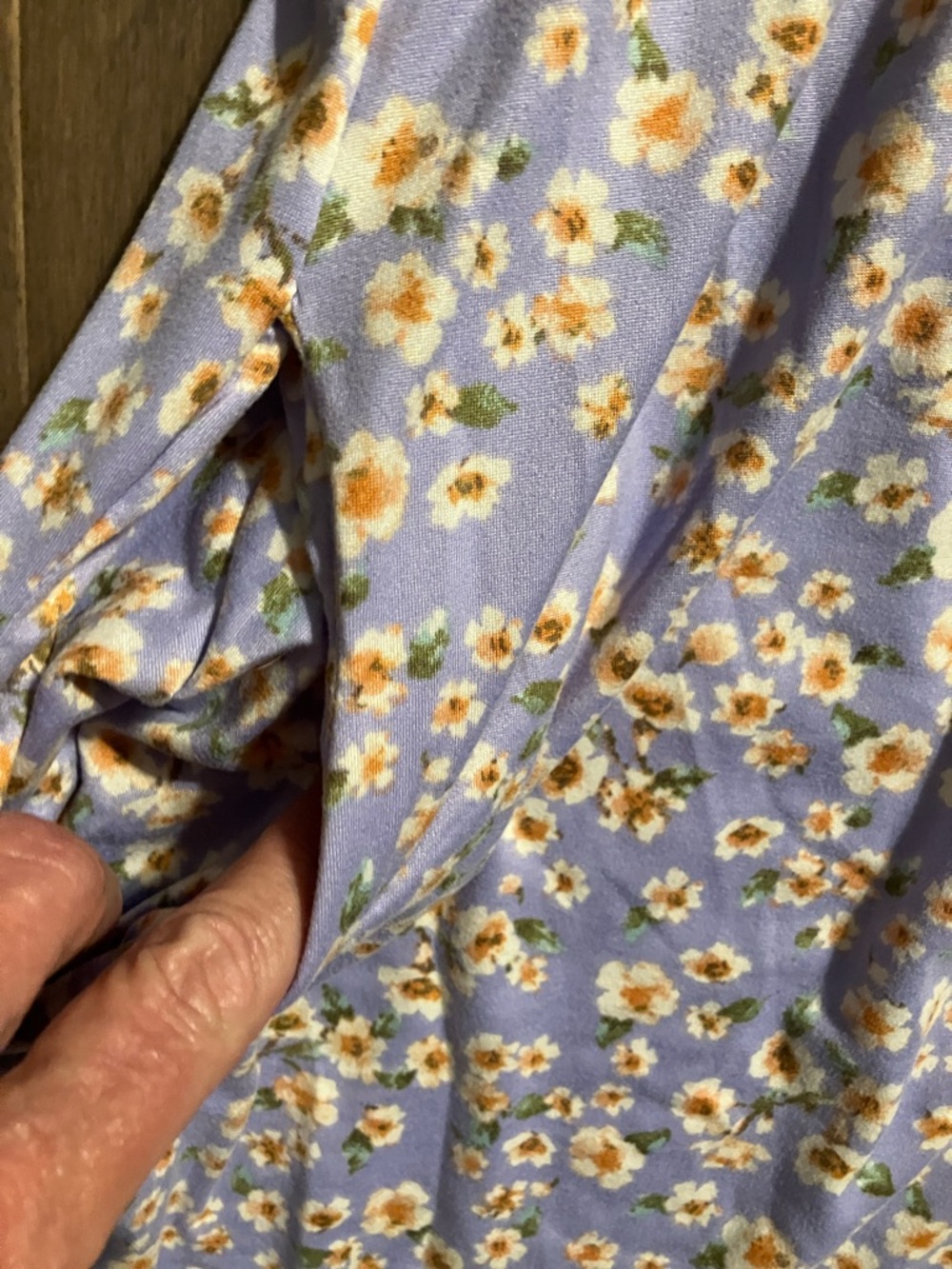 Haptics by Holly Harper Lavender Floral Midi Dress with ruffle Sleeves - Picture 6 of 7